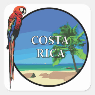 Costa Rica - Stickers Carré, Glossy