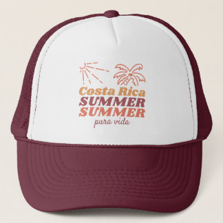 Costa Rica Summer Retro Vacation Souvenir Trucker Hat