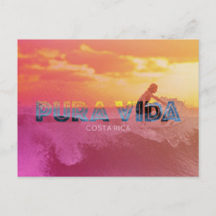 Costa Rica Surfer Pura Vida Postcard