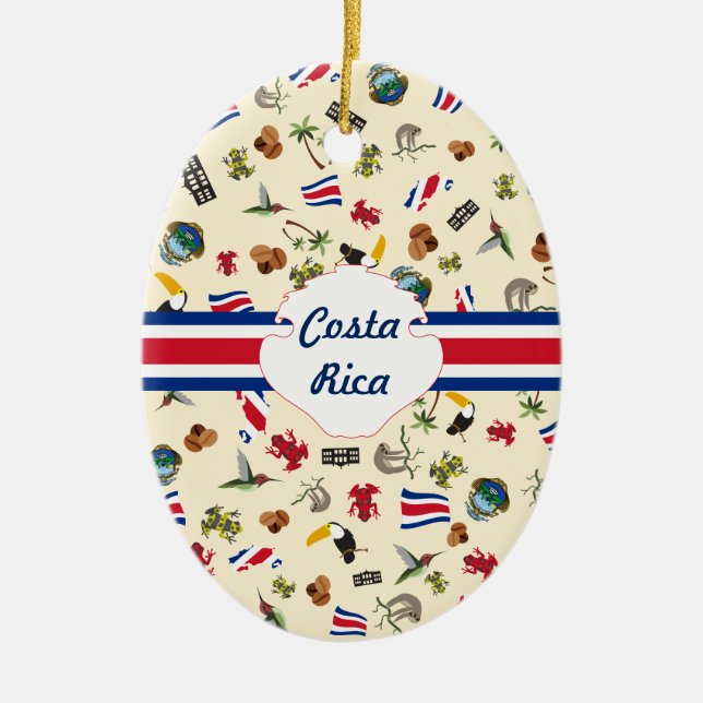 Costa Rica travel souvernir Ceramic Ornament (Front)