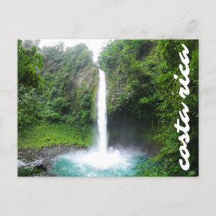 Costa Rica Tropical Blue Waterfall Postcard