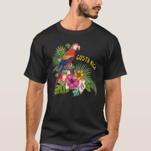 Costa Rica Vacation Parrot Tropical Flowers Women  T-Shirt