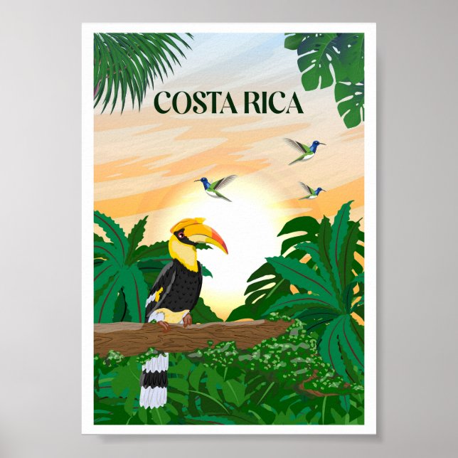 Costa Rica vintage travel Poster (Front)