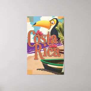 Costa Rica vintage travel poster Canvas Print