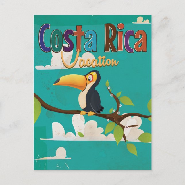 Costa Rica Vintage Travel Poster Postcard (Front)