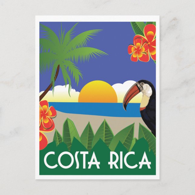 Costa Rica vintage travel style Postcard (Front)