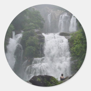 Costa Rica Waterfalls Classic Round Sticker