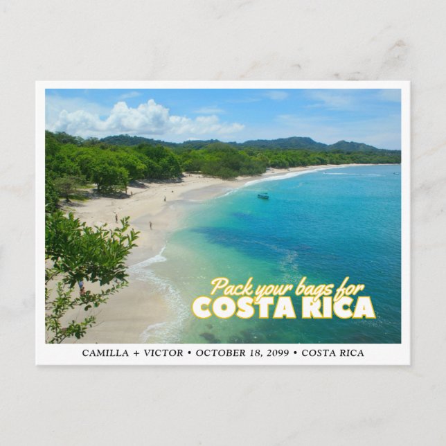 Costa Rica Wedding Save the Date Postcard (Front)
