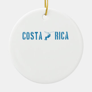 Costa Rica Zip Lining Ceramic Ornament