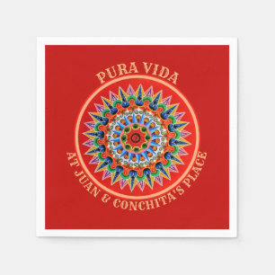 Costa Rican Art with customizable Text Napkin