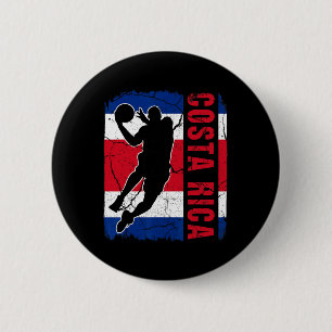 Costa Rican Bysketbyll Player Costa Rica Flag Bysk 2 Inch Round Button