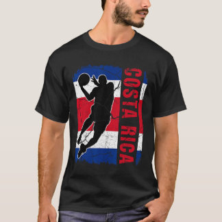 Costa Rican Bysketbyll Player Costa Rica Flag Bysk T-Shirt
