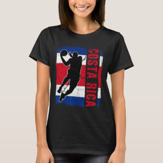Costa Rican Bysketbyll Player Costa Rica Flag Bysk T-Shirt