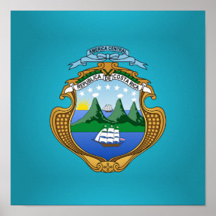 Costa Rican coat of arms Poster