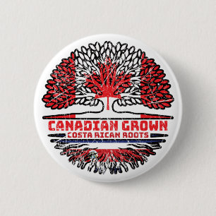 Costa Rican Costa Rica Canadian Canada Tree Roots 2 Inch Round Button