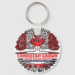 Costa Rican Costa Rica Canadian Canada Tree Roots Keychain