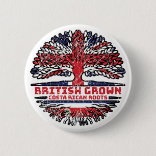 Costa Rican Costa Rica Uk United Kingdom British 2 Inch Round Button