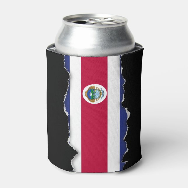 Costa Rican Flag Can Cooler (Can Front)