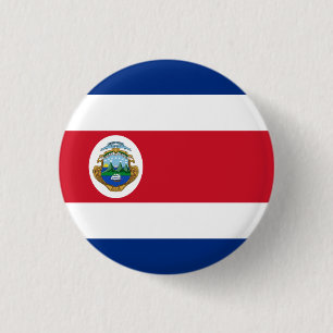 Costa Rican Flag, Flag of Costa Rica 1 Inch Round Button