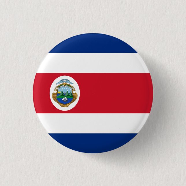 Costa Rican Flag, Flag of Costa Rica 1 Inch Round Button (Front)
