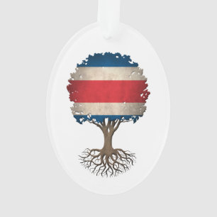 Costa Rican Flag Tree of Life Customizable Ornament