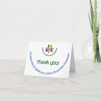 Costa Rican Irish American Shamrock Personalized Thank You Card