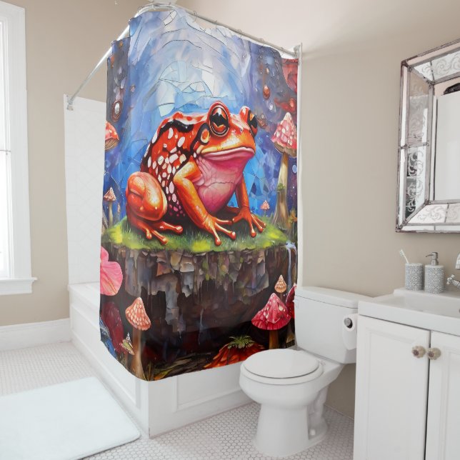 Costa Rican Poison Dart Frog Shower Curtains (In Situ)
