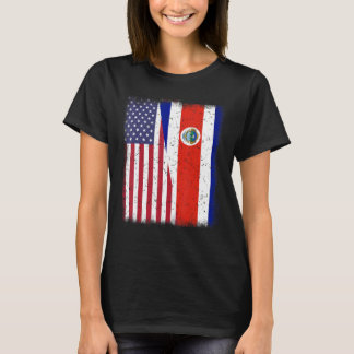Costa Rico American Flag Men Women Rican Hispanic  T-Shirt