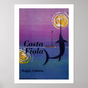 Costa Viola Reggio Calabria vintage Italian travel Poster