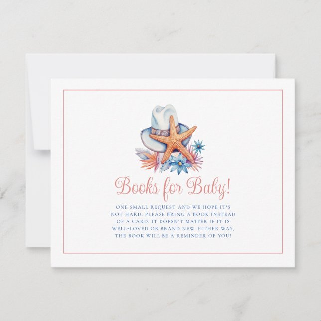 Costal Cowgirl Hat ans Seashells Invitation (Front)