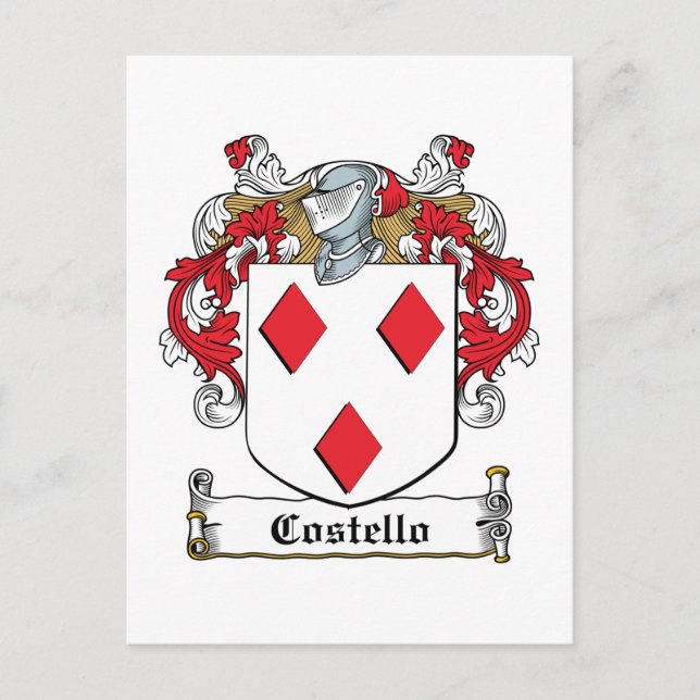 Costello Family Crest Postcard (Front)