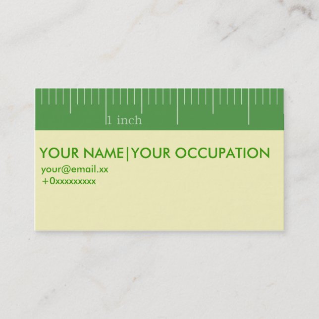 Costum Green Ruler Business Card (Front)