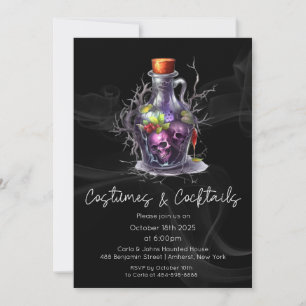 Costume and Cocktails Adult Halloween Party Invitation