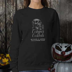 Costume and Cocktails Gothic Skull Halloween Sweatshirt