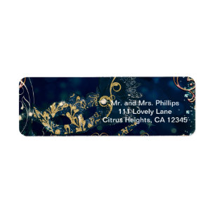 Costume bleu et or Masquerade Masque fête d'annive