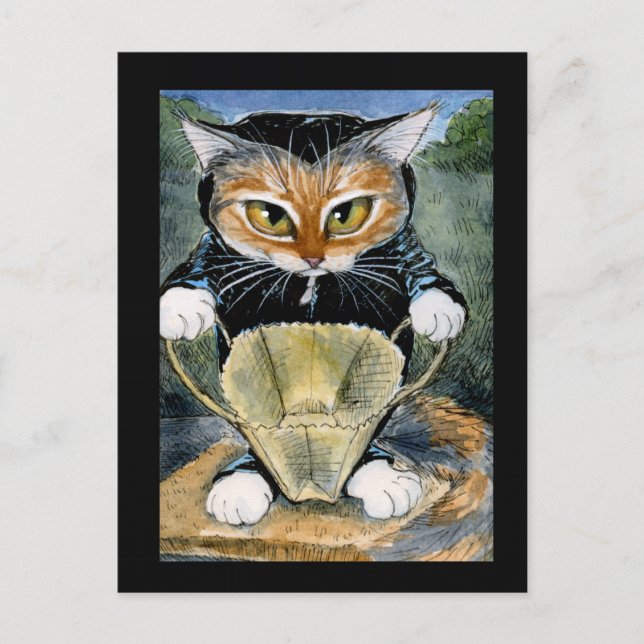 Costume de chat noir Halloween carte postale (Devant)