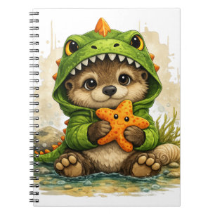 Costume de Dino de Loutre Mignonne Cahier Kawaii