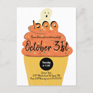 Costume de fantôme de cupcake givré Invitation de 