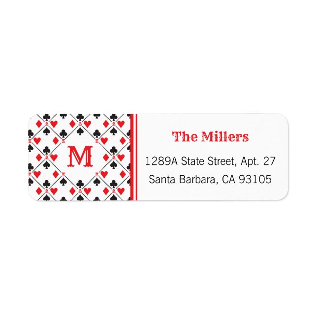 Costume de jeu de cartes Monogrammes personnalisée (Devant)