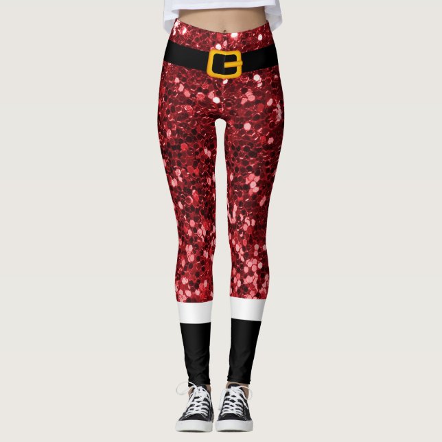 Costume de Noël Parties scintillant Leggings de No (Devant)