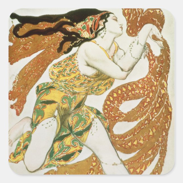 Costume design for a bacchante in 'Narcisse' Square Sticker (Front)