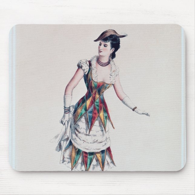 Costume design for a female harlequin, c.1880 mouse pad (Front)