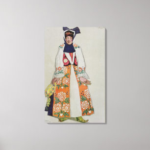 Costume design for a peasant woman, from Sadko, 19 Canvas Print