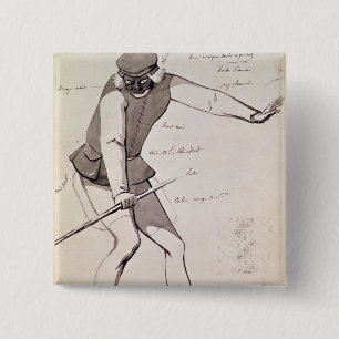 Costume design for an Acrobat 2 Inch Square Button