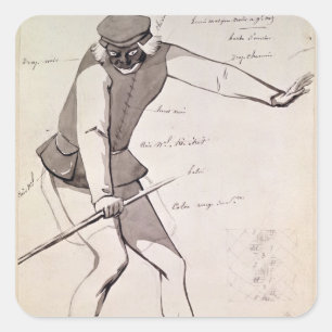 Costume design for an Acrobat Square Sticker