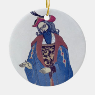 Costume design for Blue-Beard, from Sleeping Beaut Ceramic Ornament
