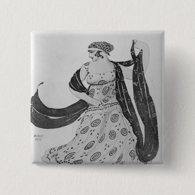 Costume design for 'Cleopatra', 1910 2 Inch Square Button (Front)