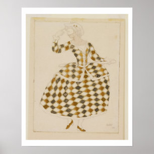 Costume design for Columbine, from Sleeping Beauty Poster