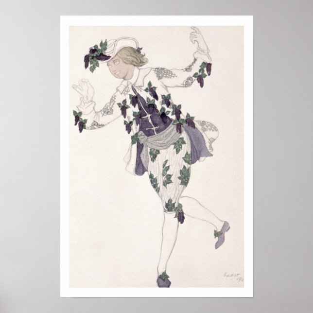 Costume design for the Pageboy of the Fairy Lilac, Poster (Front)