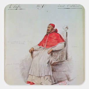 Costume design for the Pope Clement VII Square Sticker